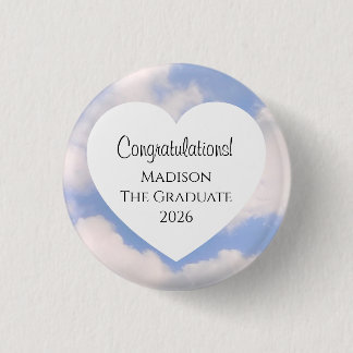 Badge Rond 2,50 Cm Cute Graduation 2026 Congratulations Message Heart