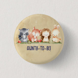 Badge Rond 2,50 Cm Cute Little Blue Aunty to be mignon Baby shower