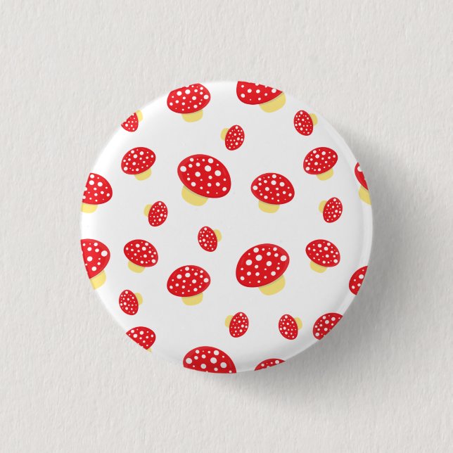 Badge Rond 2,50 Cm Cute Red Spotty Toadstool Champignons Motif (Devant)