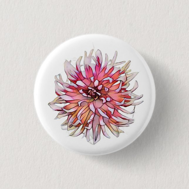 BADGE ROND 2,50 CM DAHLIA FLOWER (Devant)