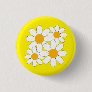 Badge Rond 2,50 Cm Daisy Lumineuse et Audacieuse