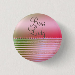 Badge Rond 2,50 Cm Dame Boss Glam Rose