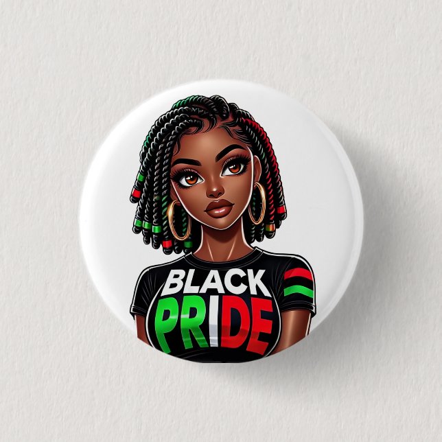 Badge Rond 2,50 Cm Dame de Black Pride (Devant)