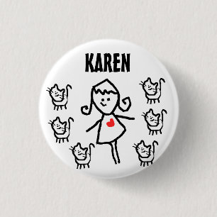 Badge Rond 2,50 Cm Dame de Chat Certifiée