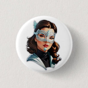 Badge Rond 2,50 Cm Dame masquée vénitienne