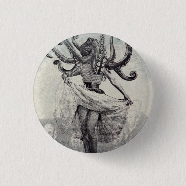Badge Rond 2,50 Cm Dans l'obscurité, dans la mer (Devant)