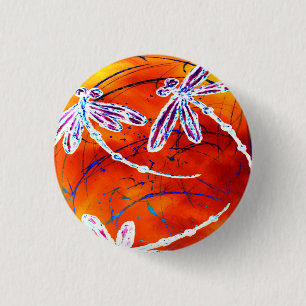 Badge Rond 2,50 Cm Danse de libellule Outback