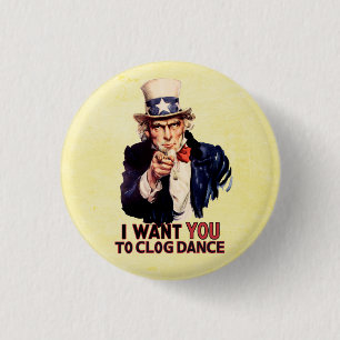 Badge Rond 2,50 Cm Danse obstruante d'Oncle Sam