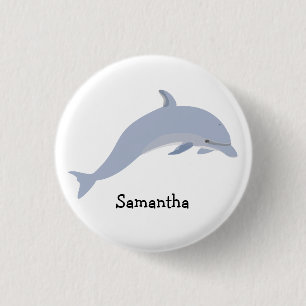 Badge Rond 2,50 Cm Dauphin bleu personnalisé