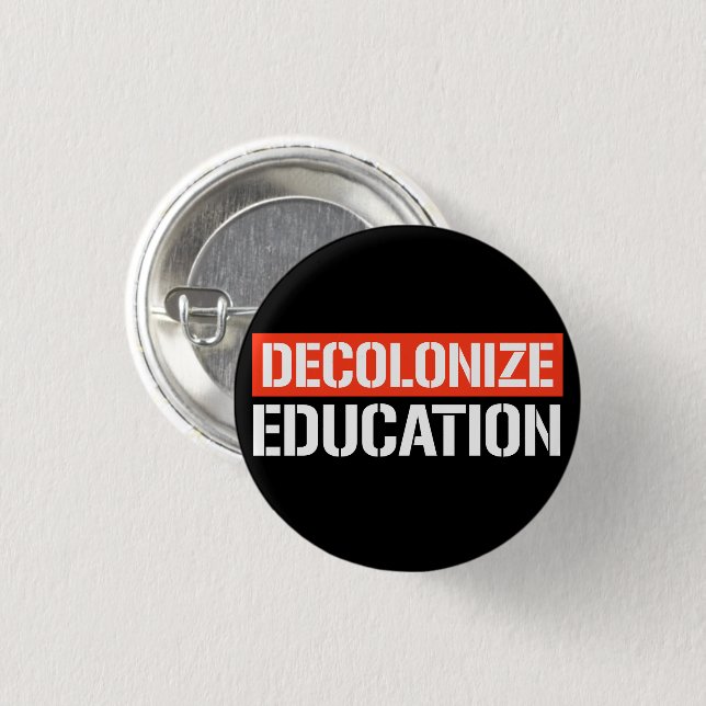 Badge Rond 2,50 Cm Décoloniser l'éducation Sticker rectangulaire (Devant & derrière)