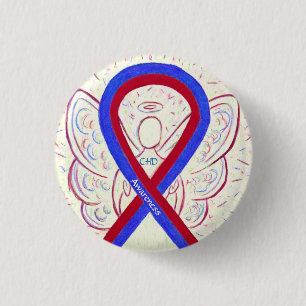 Badge Rond 2,50 Cm Déficience cardiaque congénitale Sensibilisation a