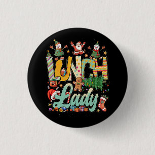 Badge Rond 2,50 Cm Déjeuner dame sapin de Noël Père Noël correspondan