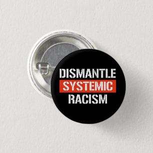 Badge Rond 2,50 Cm Démanteler Racisme Systémique Sticker Rectangulair