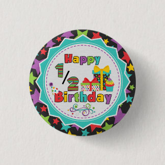 Badge Rond 2,50 Cm Demi de bouton d'anniversaire