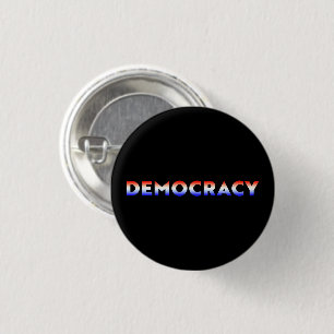 Badge Rond 2,50 Cm Démocratie dégradé rouge bleu patriotique noir