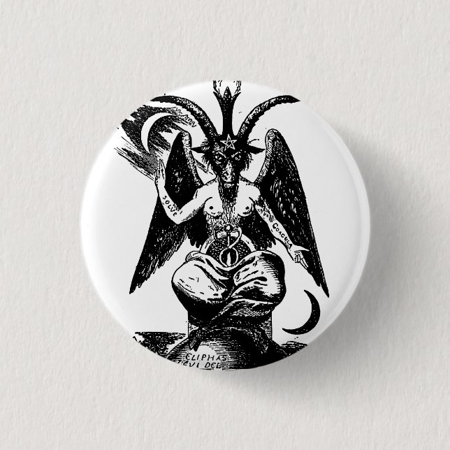 Badge Rond 2,50 Cm Démon Baphomet de Der (Devant)