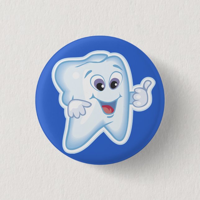 Badge Rond 2,50 Cm Dent heureuse saine (Devant)