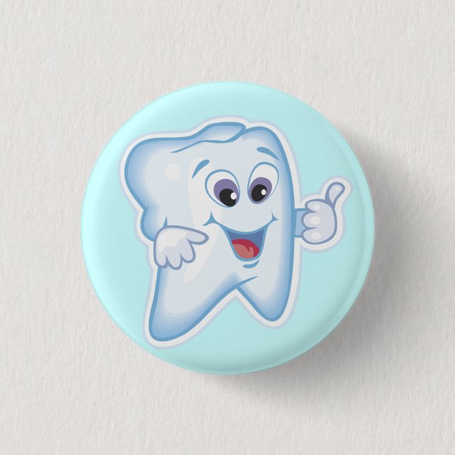 Badge Rond 2,50 Cm Dent heureuse saine (Devant)