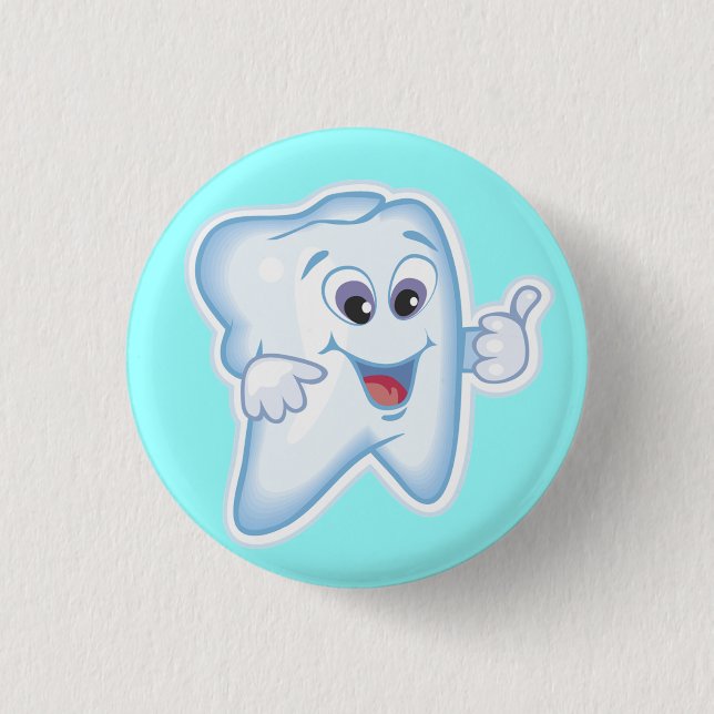 Badge Rond 2,50 Cm Dent heureuse saine (Devant)