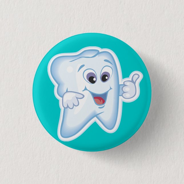 Badge Rond 2,50 Cm Dent heureuse saine (Devant)