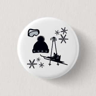 Badge Rond 2,50 Cm Design de neige de différents objets