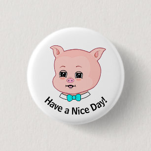 Badge Rond 2,50 Cm Dessin animé de cochon mignon