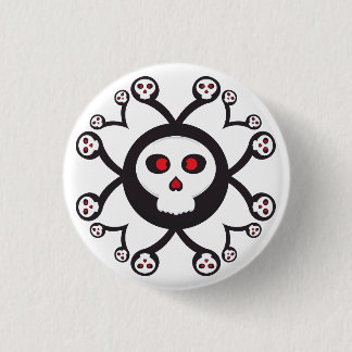 Badge Rond 2,50 Cm dessin mignon du crâne d'araignée