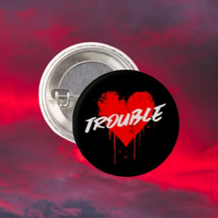 Badge Rond 2,50 Cm Détresse   Épinglette à revers Cœur qui dégouline