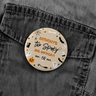 Badge Rond 2,50 Cm Deux effrayants ! Objet de fête pour un 2ème anniv
