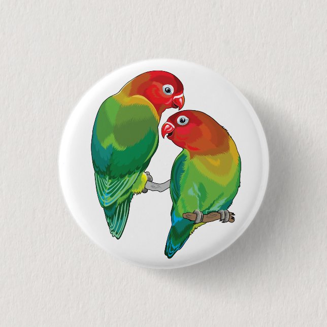 Badge Rond 2,50 Cm deux oiseaux de pêcheurs (Devant)