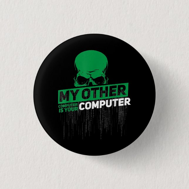 Badge Rond 2,50 Cm Développeur Sysadmin Engineer Hacker Code d'admini (Devant)