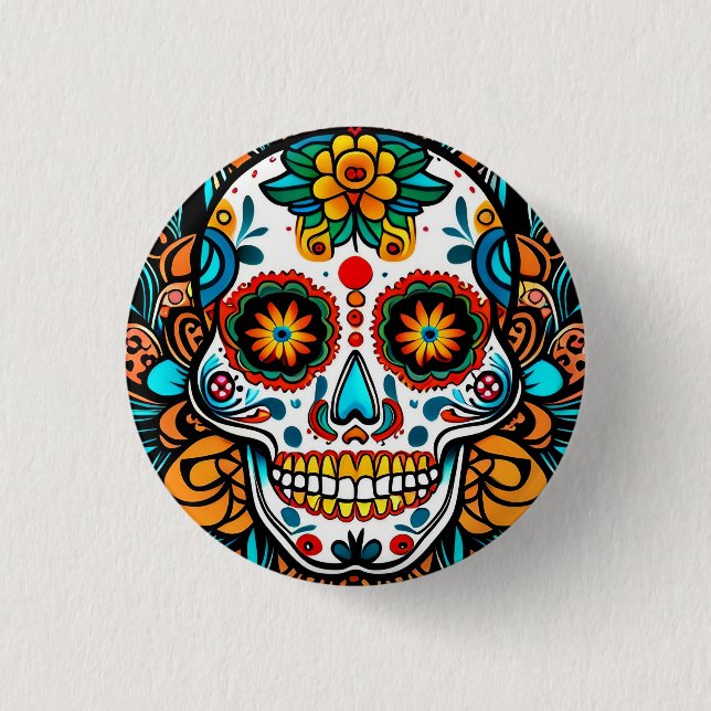 Badge Rond 2,50 Cm Dia de los Muertos (Devant)