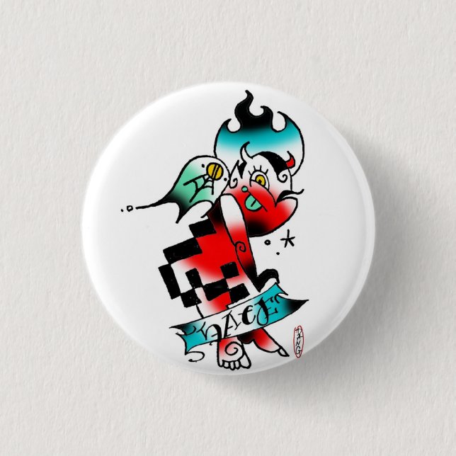 Badge Rond 2,50 Cm diable de lil (Devant)