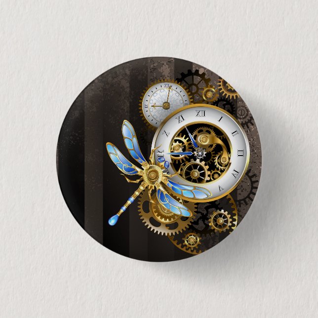 Badge Rond 2,50 Cm Diapositives à la libellule (Devant)