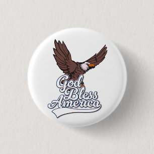 Badge Rond 2,50 Cm Dieu bénisse l'Amérique