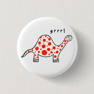 Badge Rond 2,50 Cm Dinosaure Grrr ! Insigne de bouton