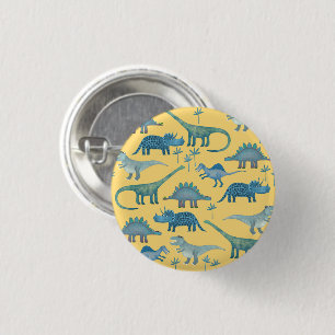 Badge Rond 2,50 Cm Dinosaure jaune