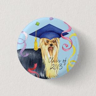 Badge Rond 2,50 Cm Diplômé de Yorkie