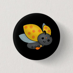 Badge Rond 2,50 Cm Diwali Ladybug avec Deepa