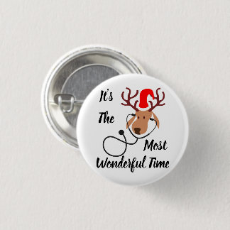 Badge Rond 2,50 Cm Docteur Christmas de renne
