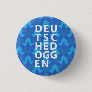 Badge Rond 2,50 Cm Doggen Muster Kopf Blau