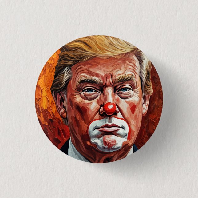 Badge Rond 2,50 Cm donald trump clown  (Devant)