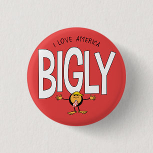 Badge Rond 2,50 Cm Donald Trump Emoji - J'aime l'Amérique avec passio
