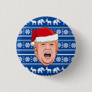 Badge Rond 2,50 Cm Donald Trump en colère Noël