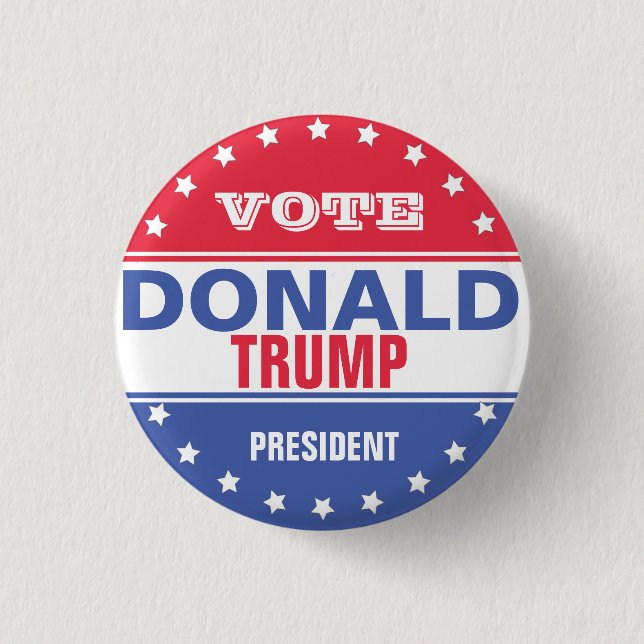 Badge Rond 2,50 Cm Donald Trump Modèle des élections (Devant)