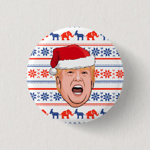 Badge Rond 2,50 Cm DONALD TRUMP Noël