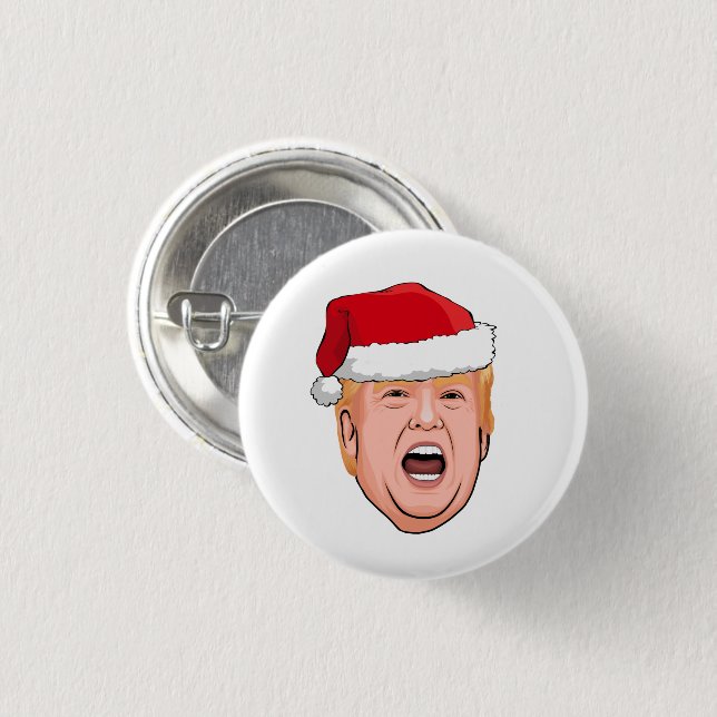 Badge Rond 2,50 Cm DONALD TRUMP Noël (Devant & derrière)
