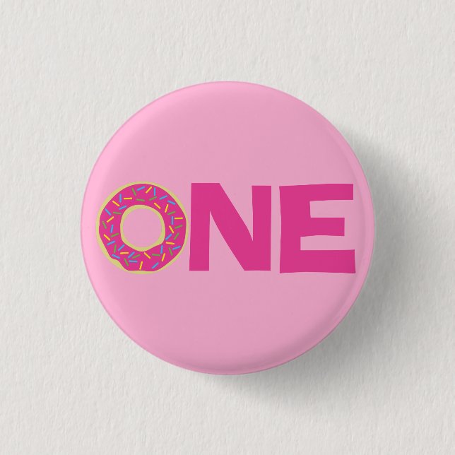 Badge Rond 2,50 Cm Donut Kid's Birthday Party mite (Devant)