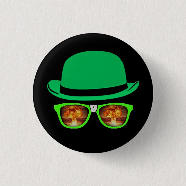 Badge Rond 2,50 Cm Dork Night Nuke Button (Devant)