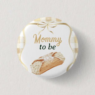 Badge Rond 2,50 Cm Douce Cannoli Beige Neutre Fête de Naissance Itali